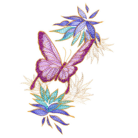 Elegant Butterfly and Blooms