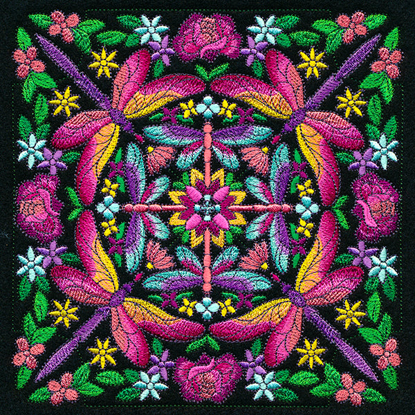 Dragonfly Kaleidoscope Square