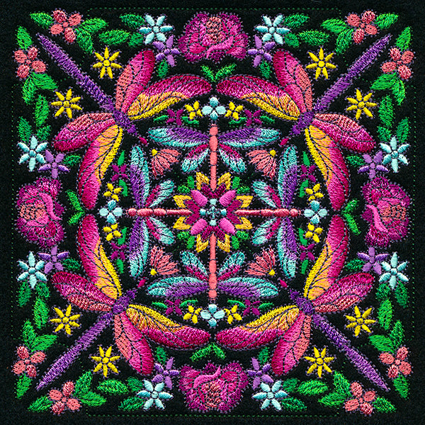 Dragonfly Kaleidoscope Square