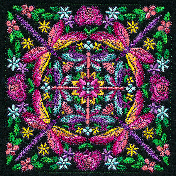Dragonfly Kaleidoscope Square