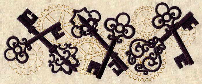 Clockwork Magic - Keys Border โ Urban Threads