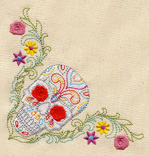Flowered Skull Corner