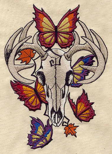 Deer Skull and Butterflies