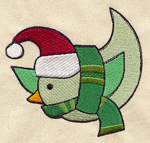 Bundled Up Santa Birdie