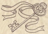 Vintage Key with Ribbon