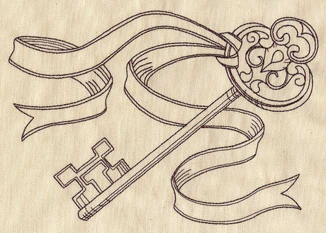 Vintage Key with Ribbon