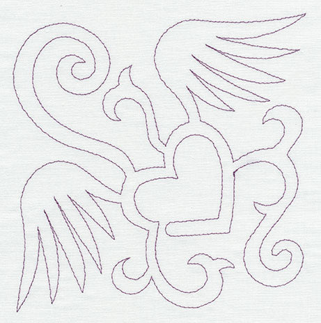 Quilting Winged Heart (Single Run)
