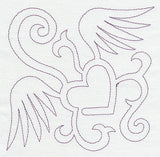 Quilting Winged Heart (Single Run)