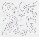 Quilting Winged Heart (Single Run)