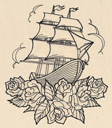 Thread Tattoos - Ship and Roses