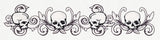 Toile Noir - Skull Border Horizontal