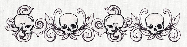 Toile Noir - Skull Border Horizontal