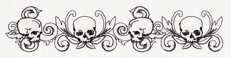 Toile Noir - Skull Border Horizontal