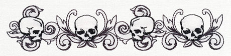 Toile Noir - Skull Border Horizontal