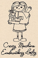 Crazy Machine Embroidery Lady