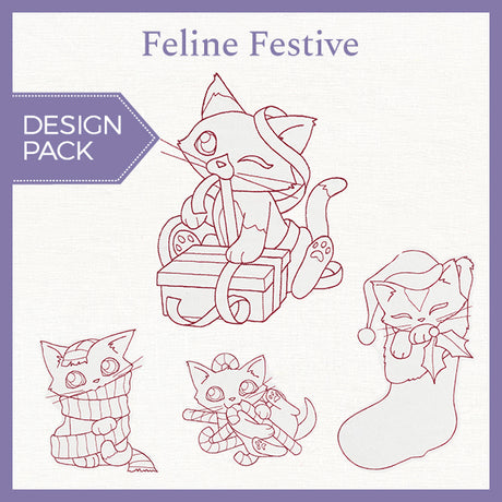 Feline Festive Outlines (Design Pack)