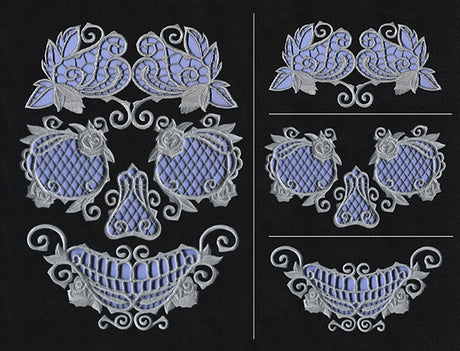 Rose & Bone - Skull (Cutwork) (Split)