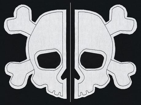 Simple Skull and Crossbones (Applique) (Split)