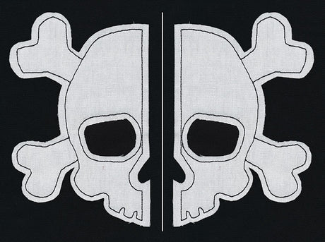 Simple Skull and Crossbones (Applique) (Split)