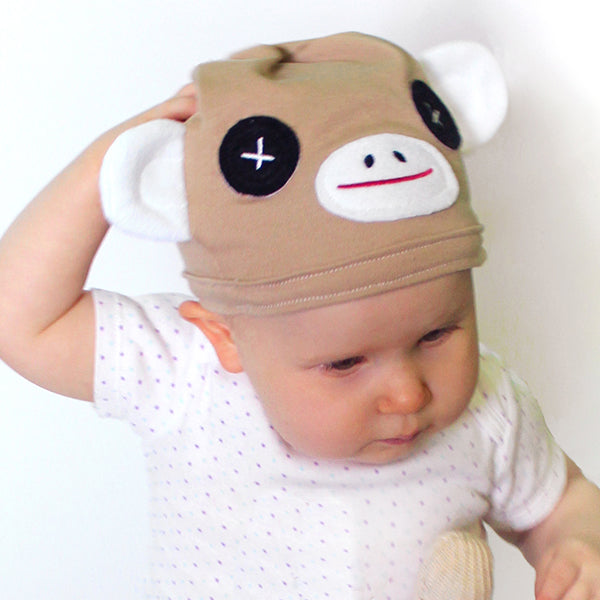 Noggin Nanimals - Sock Monkey Face (Applique)Split