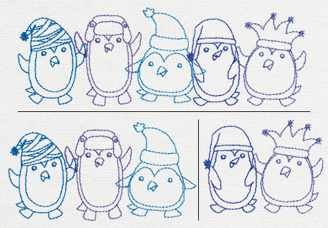 Happy Penguin Border (Split)