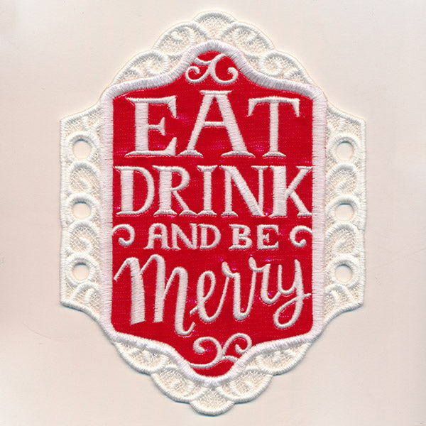 Be Merry Bottle Label (In the Hoop)