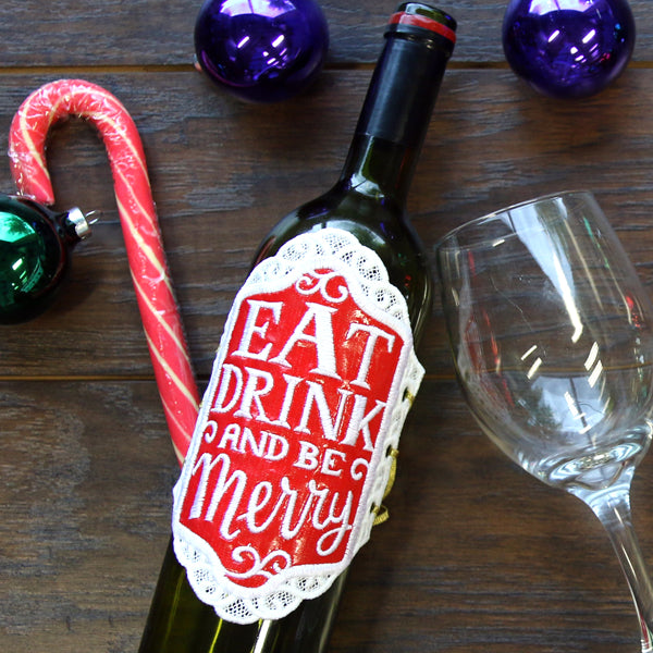 Be Merry Bottle Label (In the Hoop)