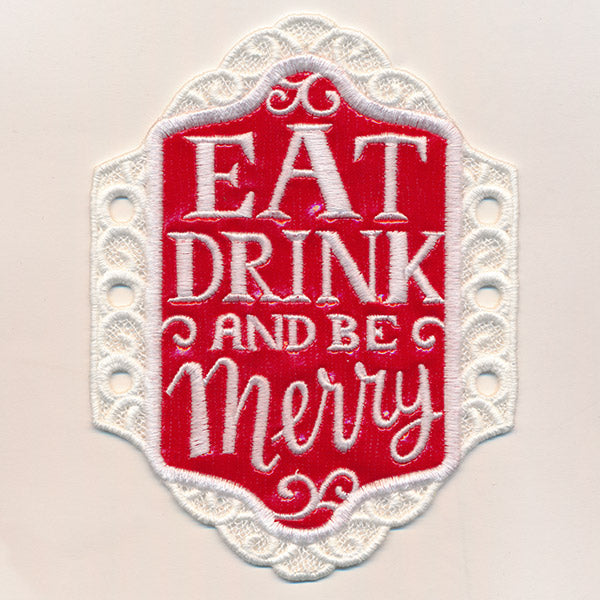 Be Merry Bottle Label (In the Hoop)