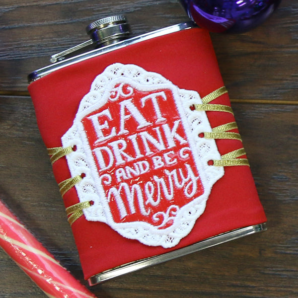 Be Merry Bottle Label (In the Hoop)