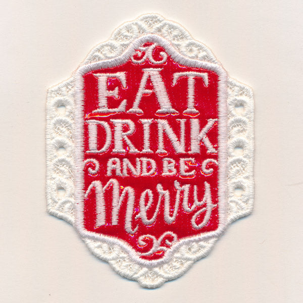 Be Merry Bottle Label (In the Hoop)