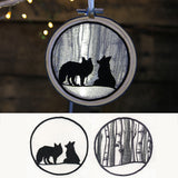 Winter Woodland Foxes Shadowbox (Organza)