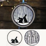 Winter Woodland Bunnies Shadowbox (Organza)