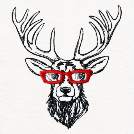 Bespectacled Reindeer (Vinyl Applique)