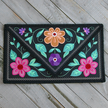 Bohemian Blooms Leather Clutch (In-the-Hoop)