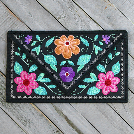 Bohemian Blooms Leather Clutch (In-the-Hoop)
