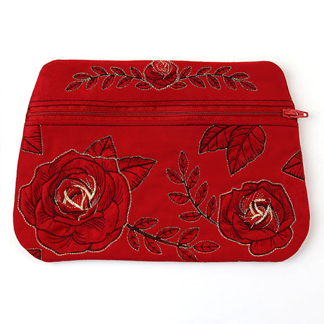 Fancy Floral Lined Zipper Pouch (In-the-Hoop)