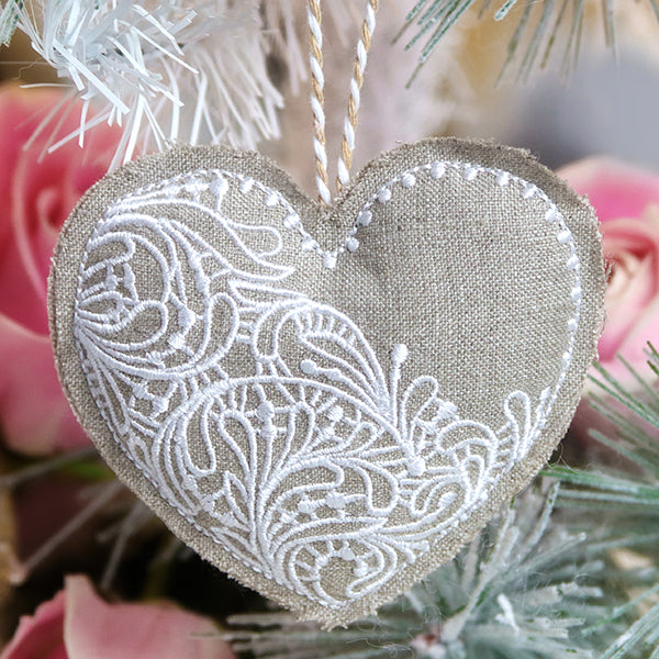 Rustic Heart Ornament (In-the-Hoop)