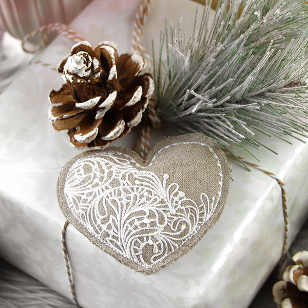 Rustic Heart Ornament (In-the-Hoop)