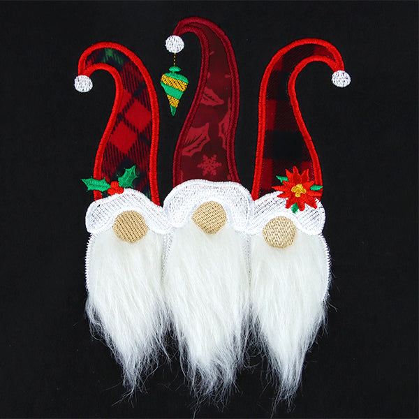 Fluffy Christmas Gnome Trio (Applique)