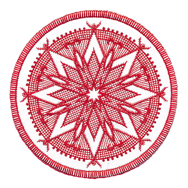 Folk Winter Snowflake Coaster (In-the-Hoop)