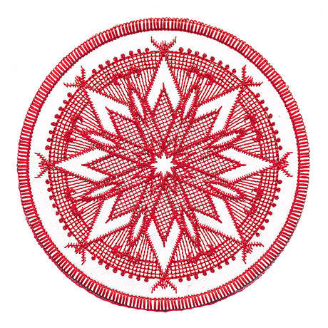 Folk Winter Snowflake Coaster (In-the-Hoop)