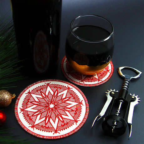 Folk Winter Snowflake Coaster (In-the-Hoop)