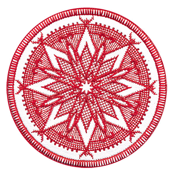 Folk Winter Snowflake Coaster (In-the-Hoop)