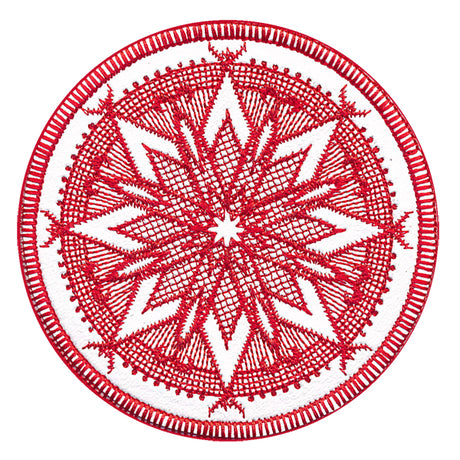 Folk Winter Snowflake Coaster (In-the-Hoop)